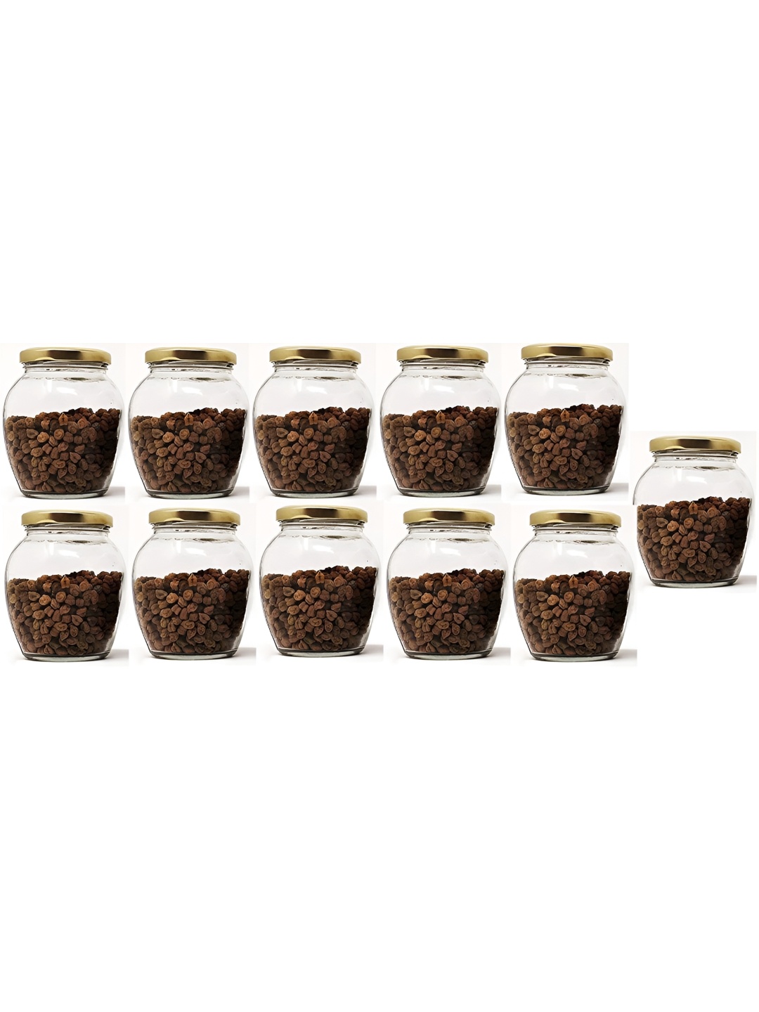 1ST TIME Transparent & Brown 11 Pieces Glass Jar Containers