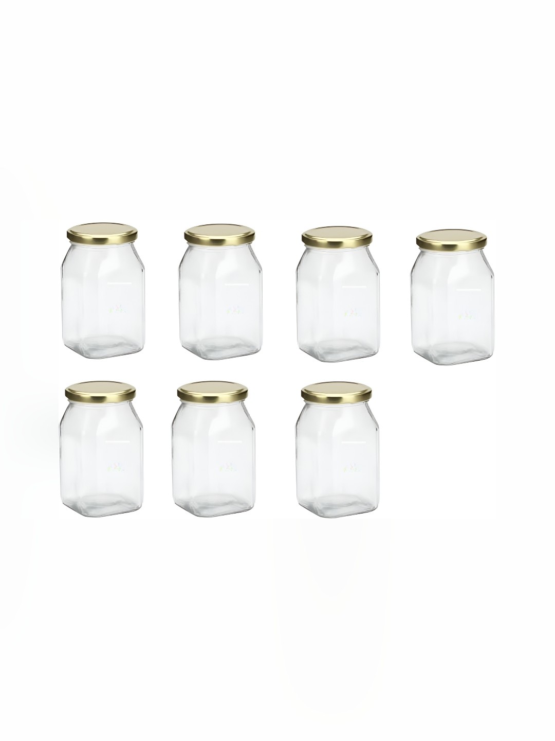 

1ST TIME Transparent 7 Pieces Glass Container With Lid 400 ml Each