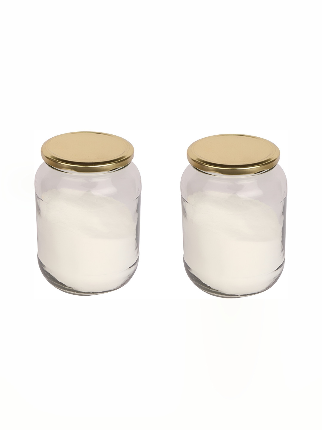 

1ST TIME Transparent & Gold Toned 2 Pieces Dishwasher Safe Glass Containers 500 ml