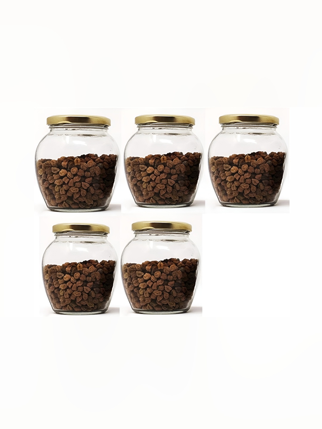 

1ST TIME 5 Pcs Transparent Glass Containers 350 Ml Each