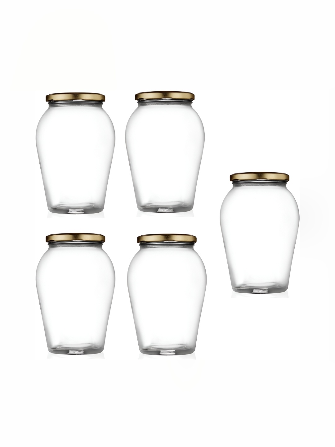 

1ST TIME 5-Pcs Transparent Glass Dishwasher Safe Food Container 350 ml Each