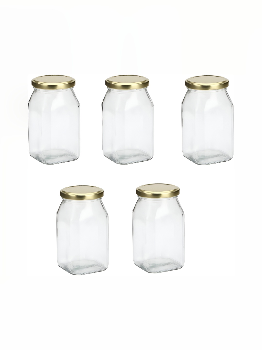 1ST TIME 5 Pcs Transparent Glass Containers 200 ml Each