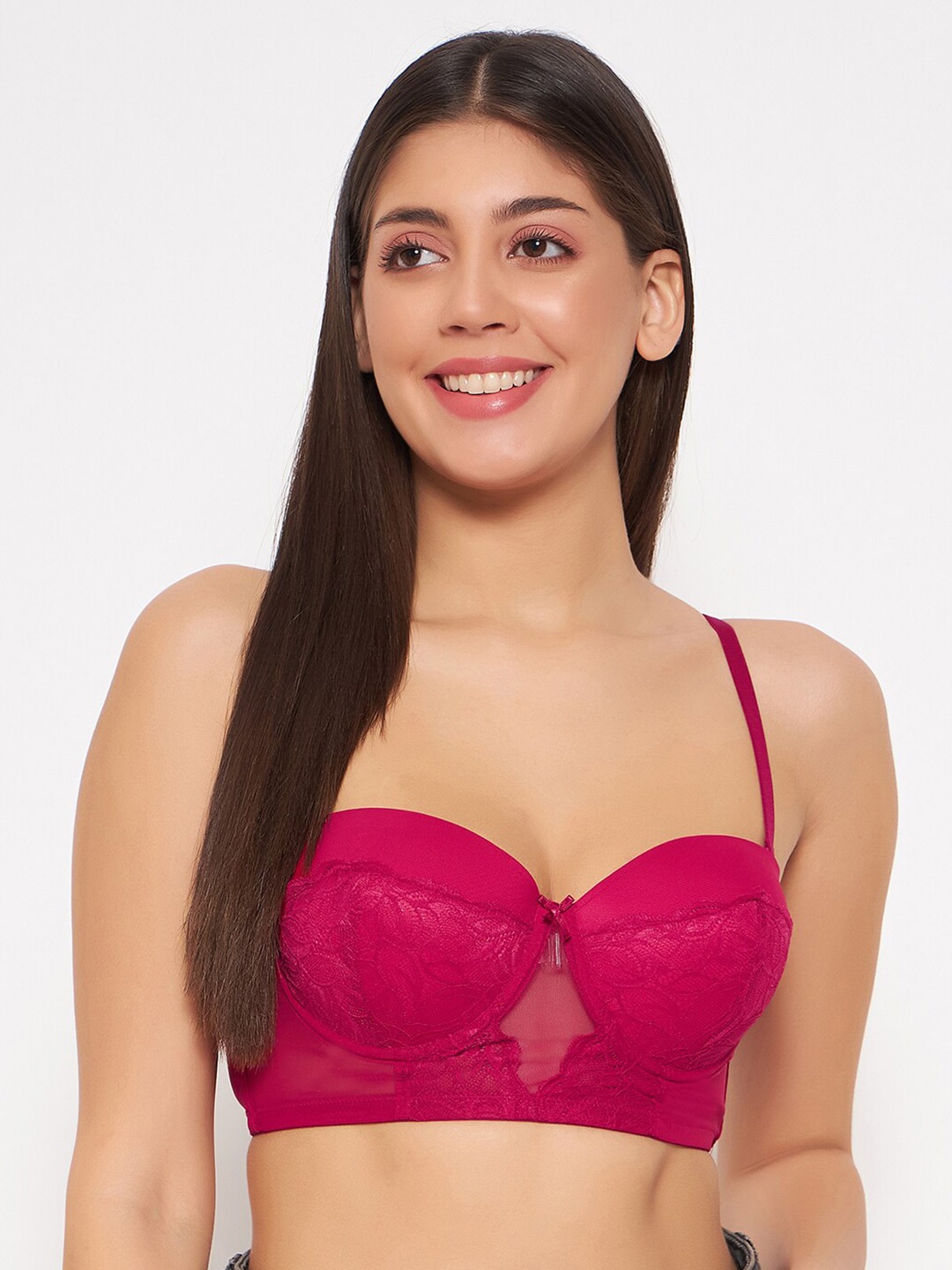 

Clovia Red Full Coverage Underwired Lightly Padded Balconette Bra With All Day Comfort