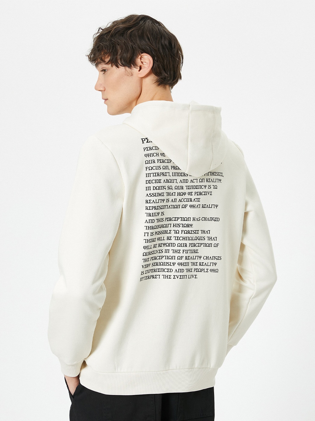 

Koton Typography Printed Hooded Pullover Sweatshirt, Beige