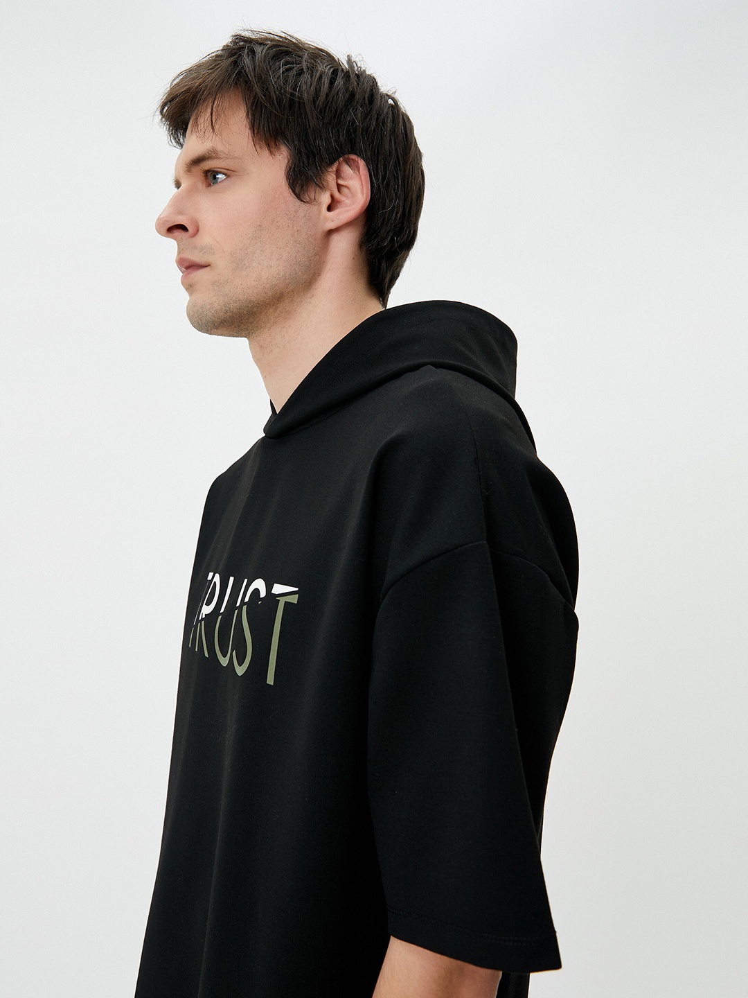 

Koton Typography Printed Hooded Long Sleeves Pullover Casual Sweatshirt, Black
