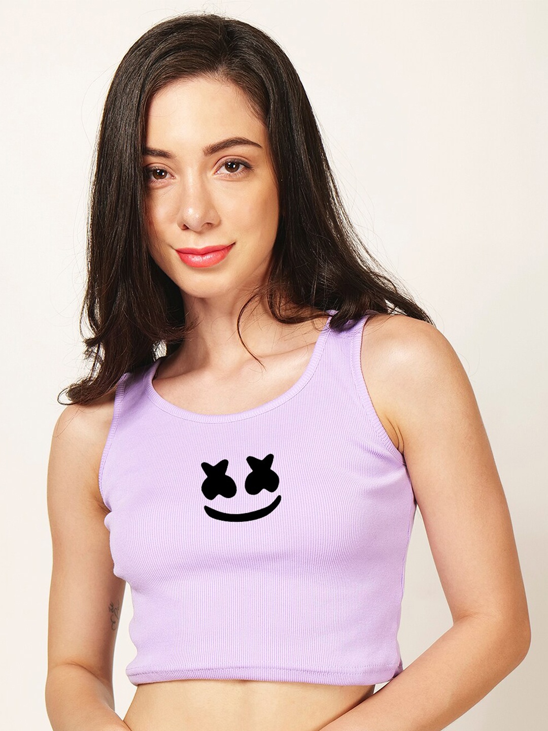 

Fashion And Youth Sleeveless Crop Top, Lavender