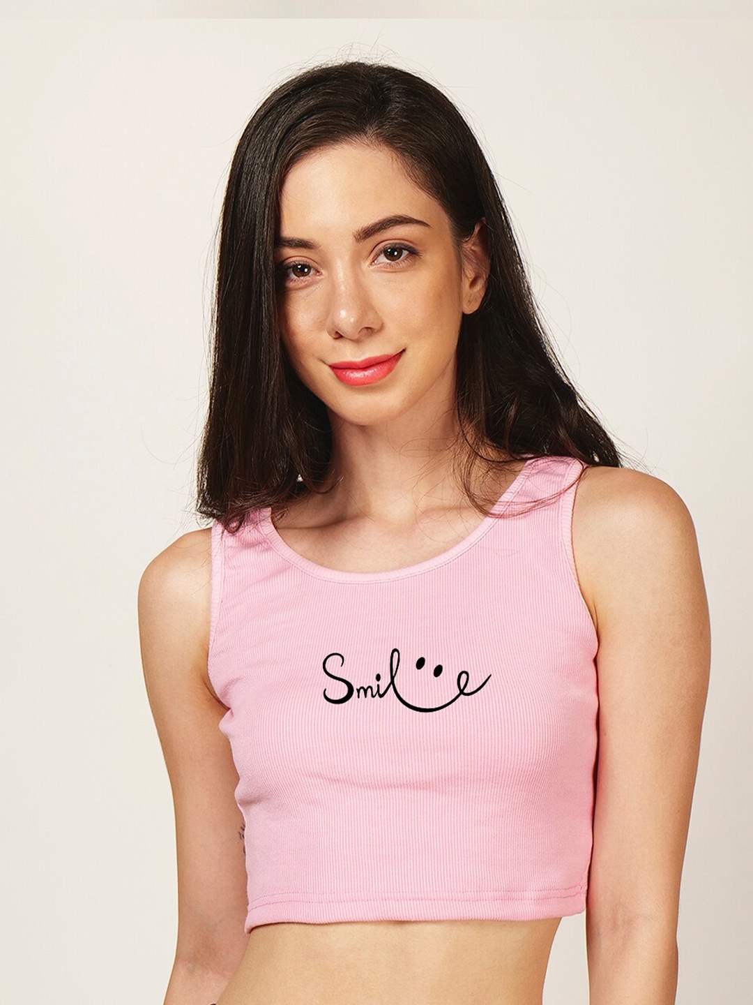 

Fashion And Youth Sleeveless Crop Top, Pink