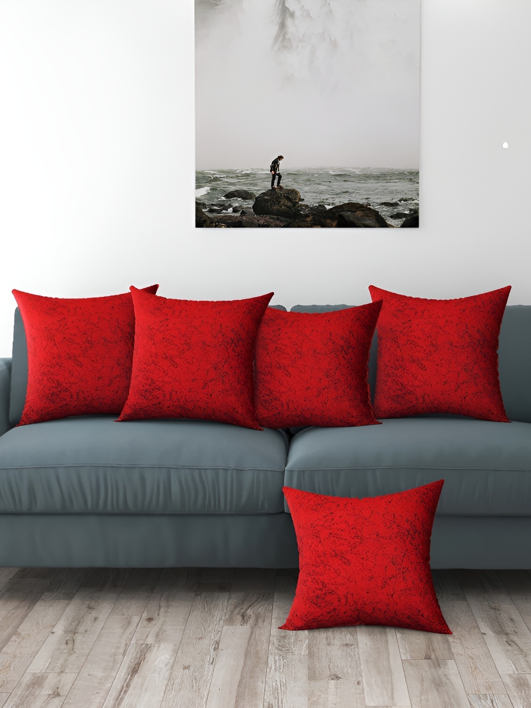 

BIGGER FISH Maroon 5 Pieces Abstract Cotton Square Cushion Covers