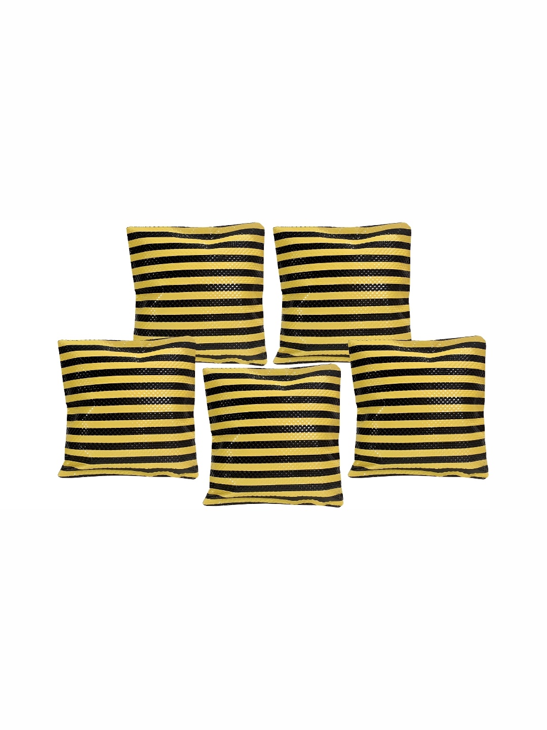 

BIGGER FISH Yellow 5 Pcs Square Cushion Covers
