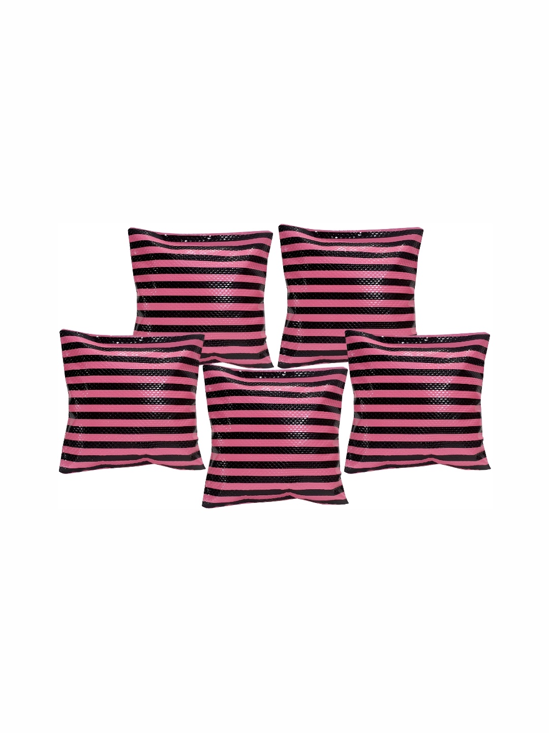 

BIGGER FISH Pink & Black 5Pcs Abstract Velvet Square Cushion Covers