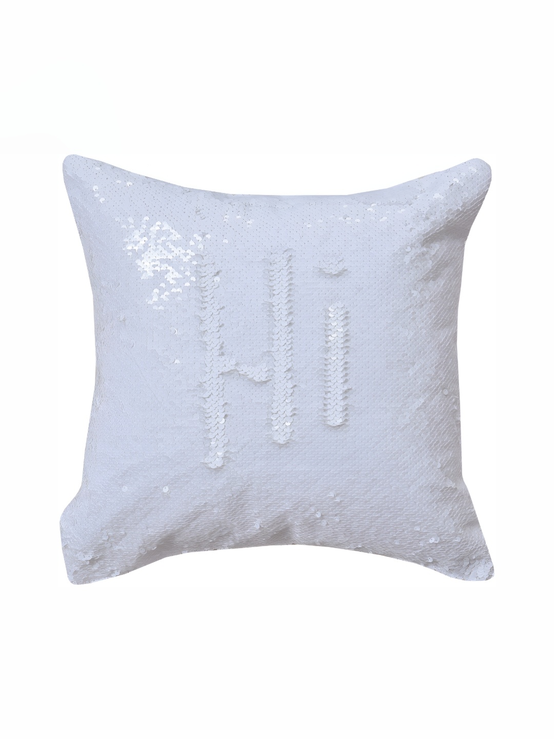 

BIGGER FISH White Embroidered Square Cushion Cover