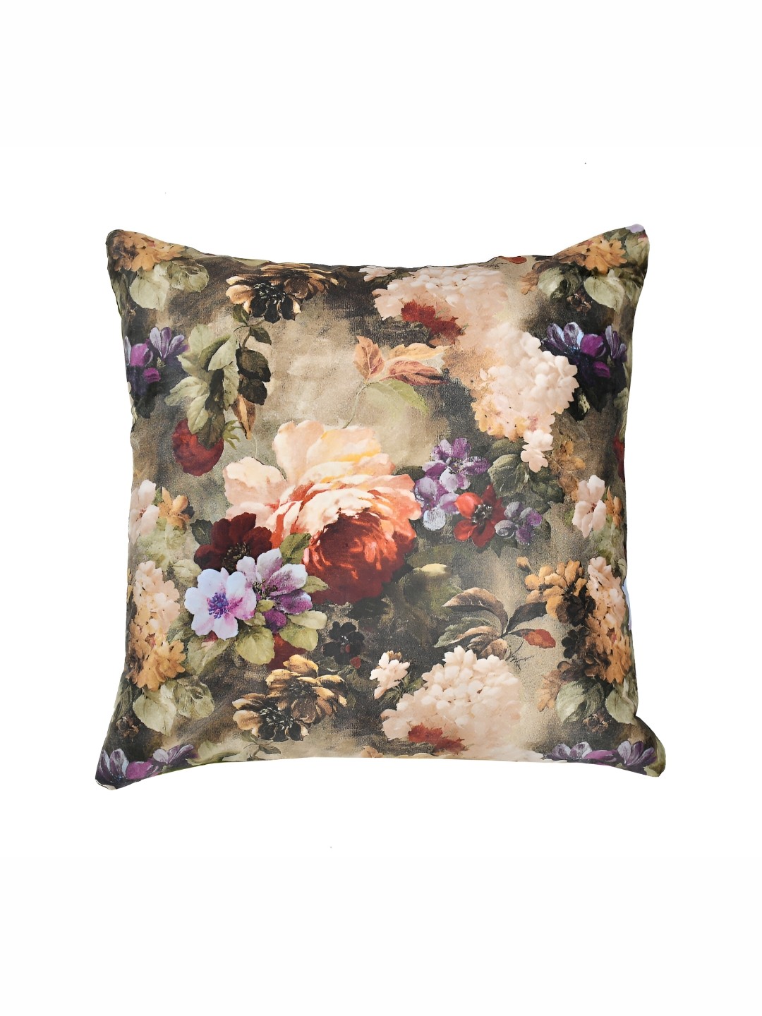 

BIGGER FISH Green & White 5 Pieces Floral Velvet Square Cushion Covers
