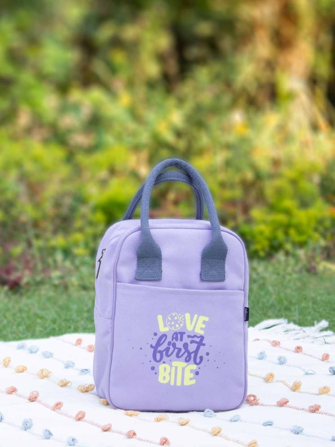 

EcoRight Printed Insulated Cotton Canvas Lunch bag, Lavender
