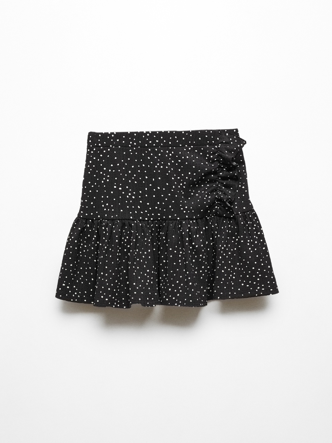 

Mango Kids Girls Printed Ruffled Mini Skirt, Black
