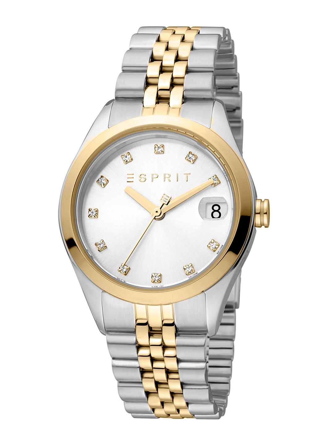 

ESPRIT Women Embellished Dial Bracelet Style Straps Analogue Watch ES1L394M1035, Silver
