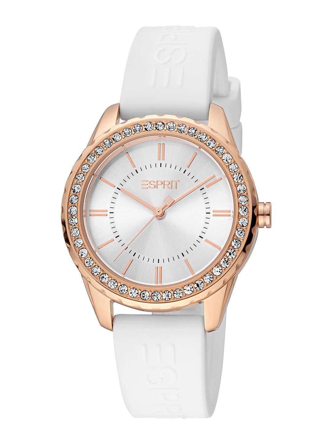 

ESPRIT Women Embellished Dial & Straps Analogue Watch ES1L381P0025, White