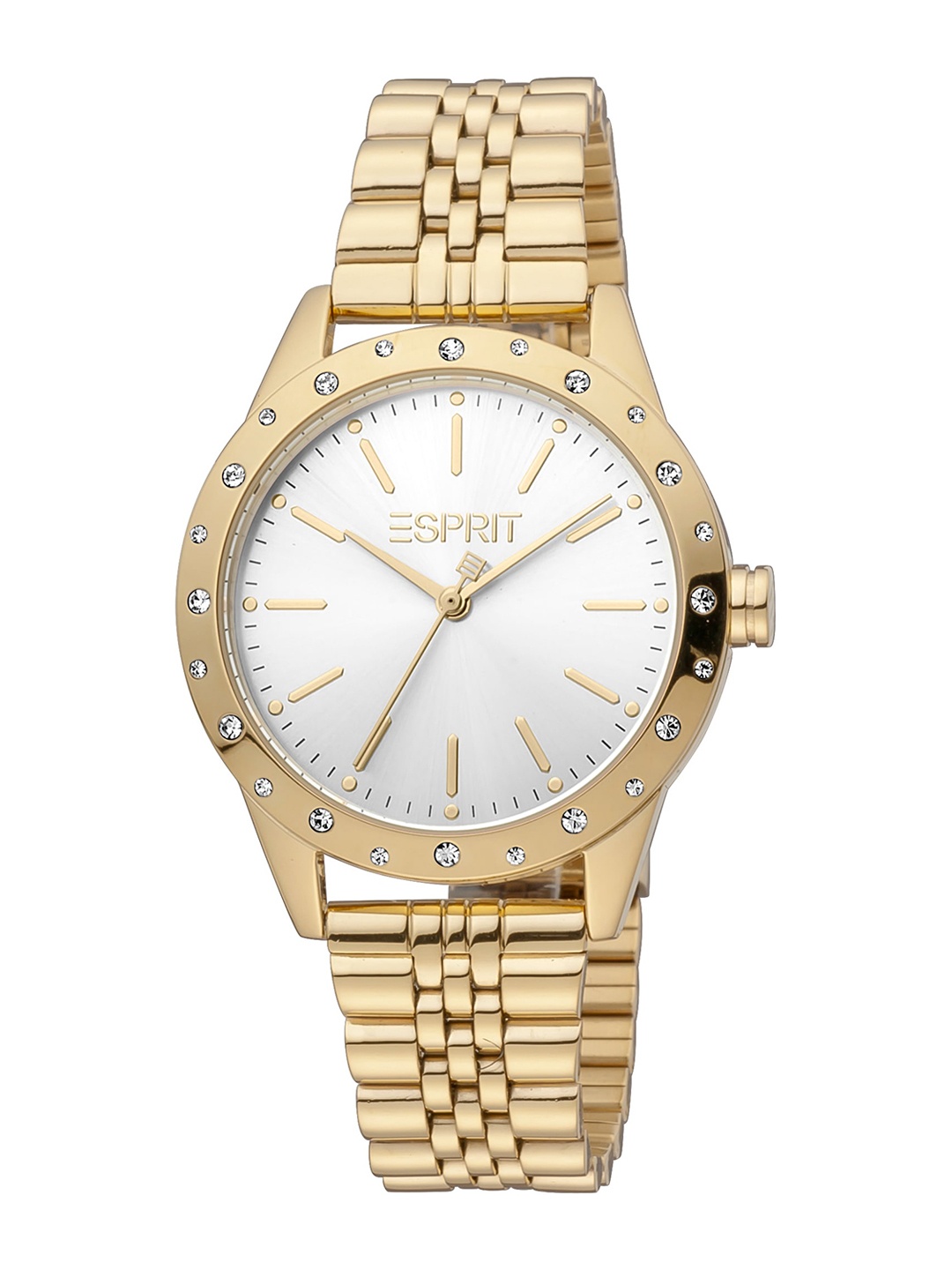 

ESPRIT Women Embellished Dial & Stainless Steel Bracelet Style Analogue Watch ES1L302M0065, Gold