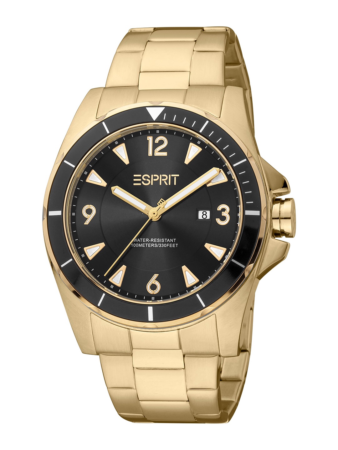 

ESPRIT Men Stainless Steel Bracelet Style Straps Analogue Watch ES1G322M0115, Gold