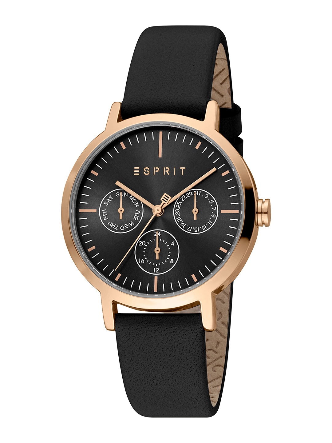 

ESPRIT Women Dial & Leather Straps Round Analogue Watch ES1L364L0115, Black
