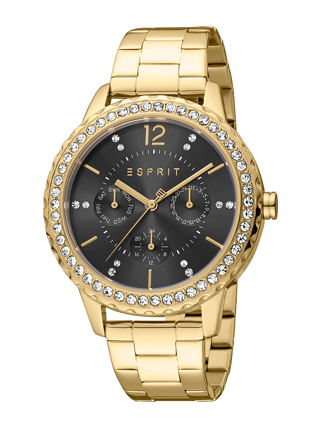 

ESPRIT Women Embellished Dial & Stainless Steel Bracelet Style Analogue Watch ES1L356M0075, Gold