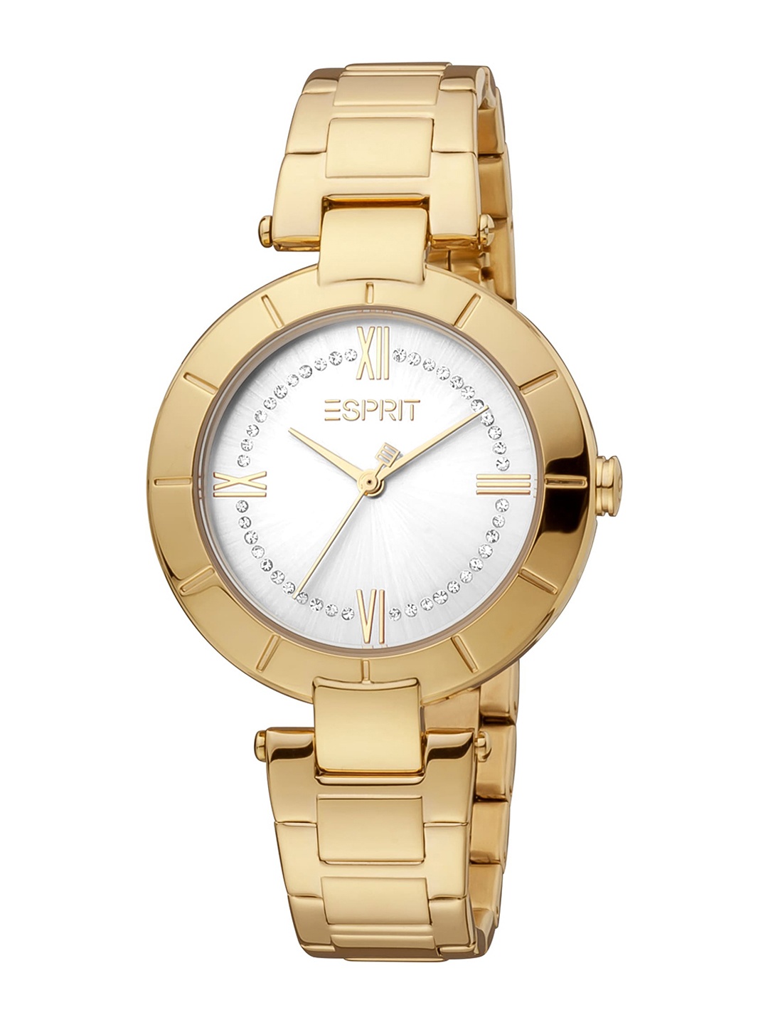 

ESPRIT Women Printed Dial Bracelet Style Straps Analogue Watch ES1L287M0065, Gold