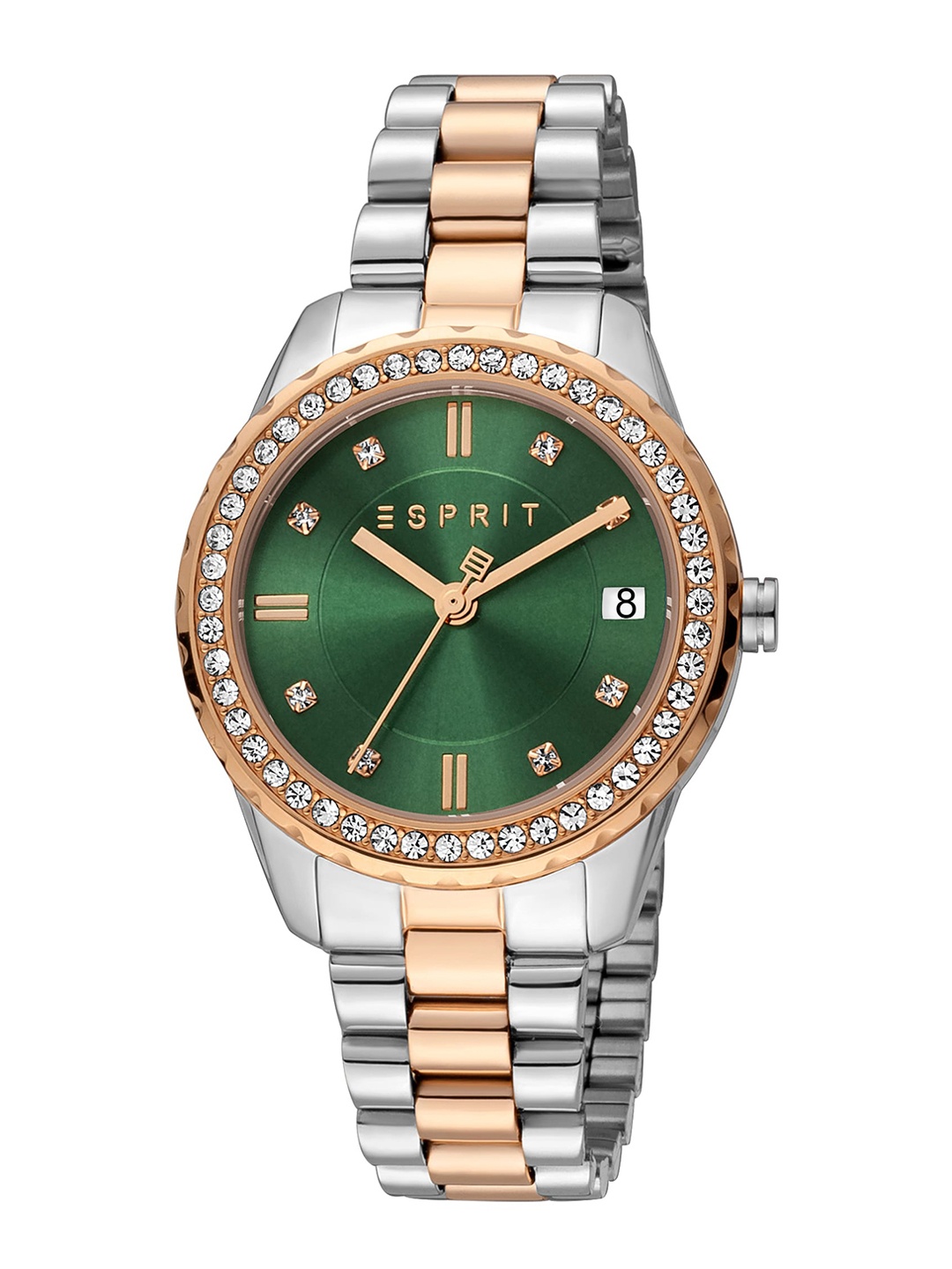 

ESPRIT Women Embellished Dial Bracelet Style Straps Analogue Watch ES1L395M0065, Silver