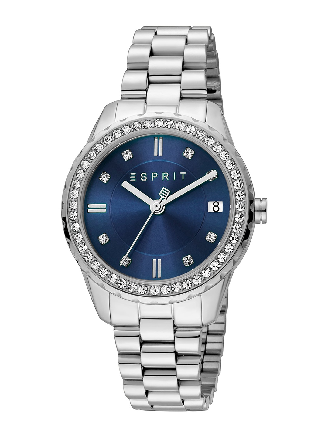 

ESPRIT Women Embellished Dial & Stainless Steel Bracelet Style Analogue Watch ES1L395M0035, Silver