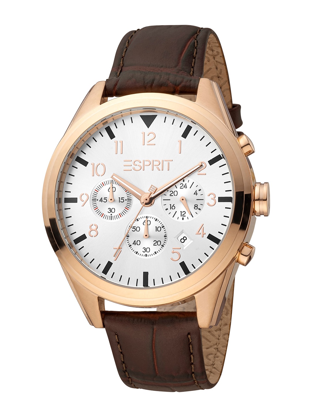 

ESPRIT Men Textured Straps Analogue Watch ES1G339L0045, Brown