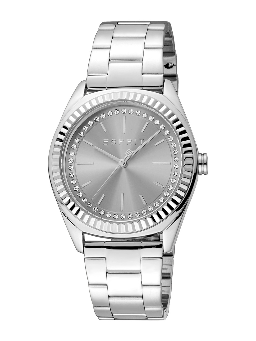 

ESPRIT Women Embellished Dial & Bracelet Style Straps Round Analogue Watch ES1L383M1035, Silver