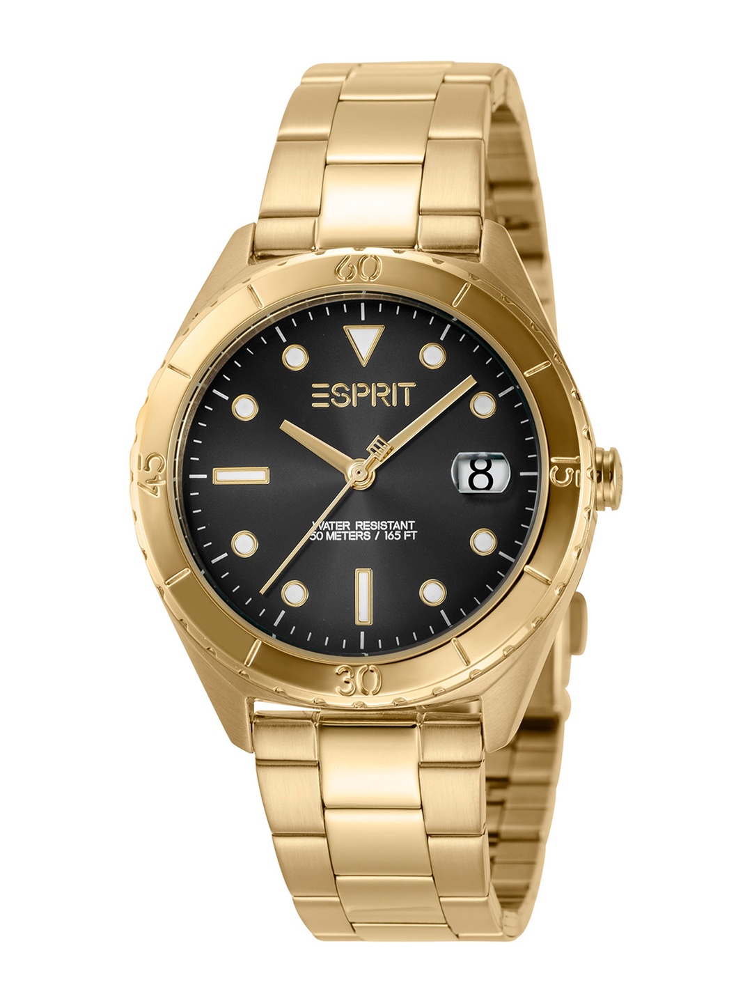 

ESPRIT Women Embellished Dial Bracelet Style Straps Analogue Watch ES1L293M0045, Gold