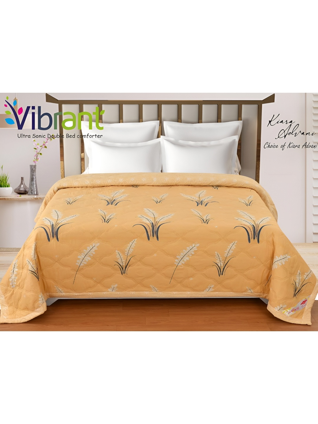 

Signature Yellow & Off White Floral Microfiber AC Room 350 GSM Double Bed Comforter