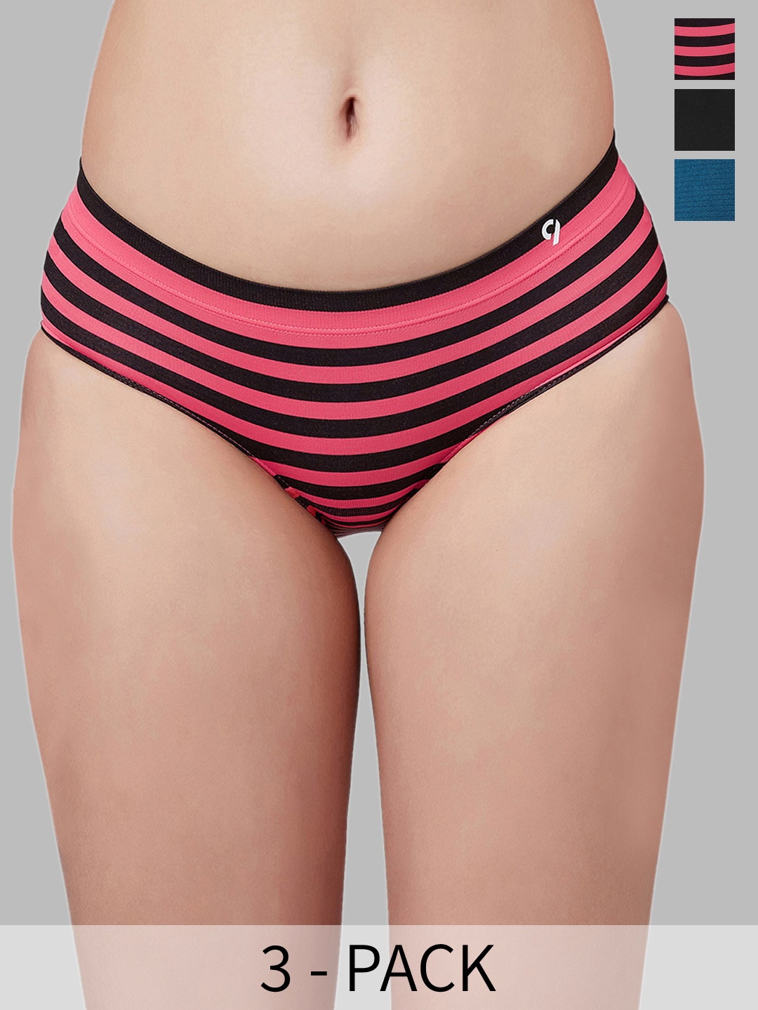 

C9 AIRWEAR Pack Of 3 Seamless Hipster Briefs, Black