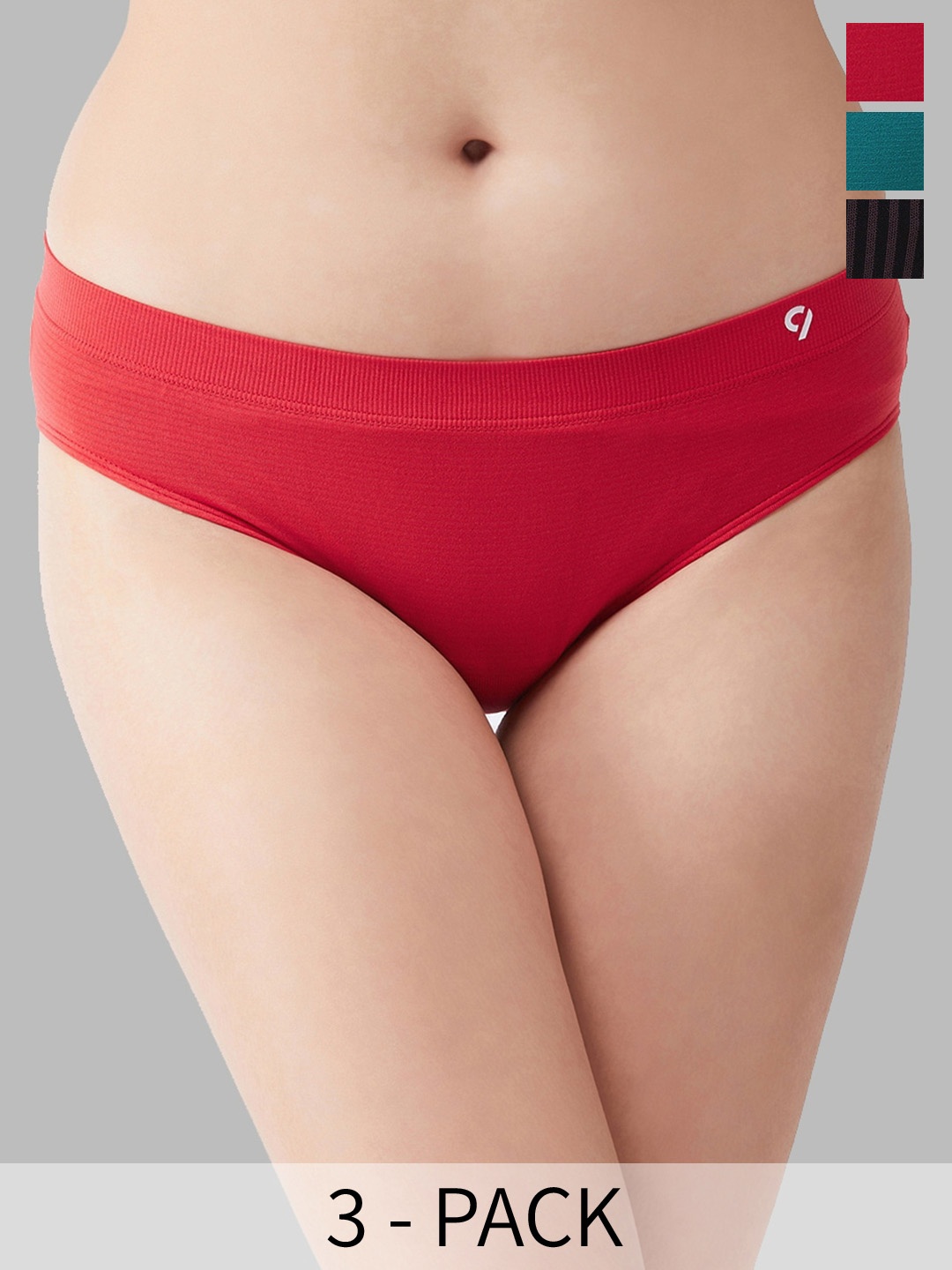 

C9 AIRWEAR Pack Of 3 Seamless Hipster Briefs, Red