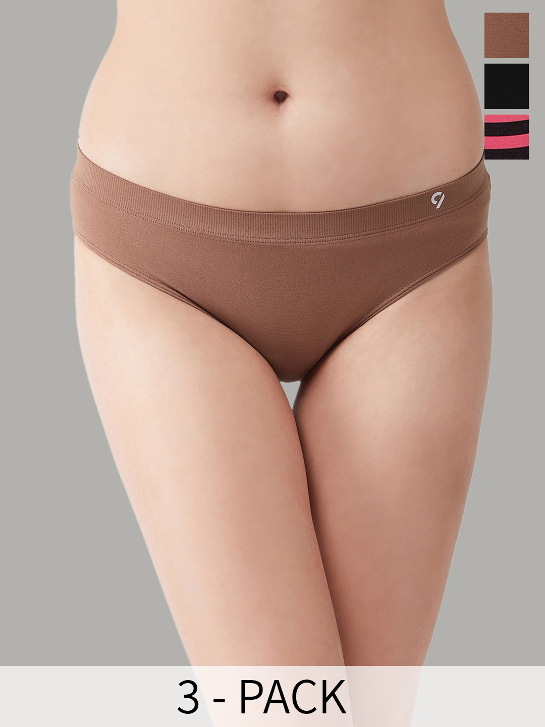 

C9 AIRWEAR Pack Of 3 Seamless Hipster Briefs, Black