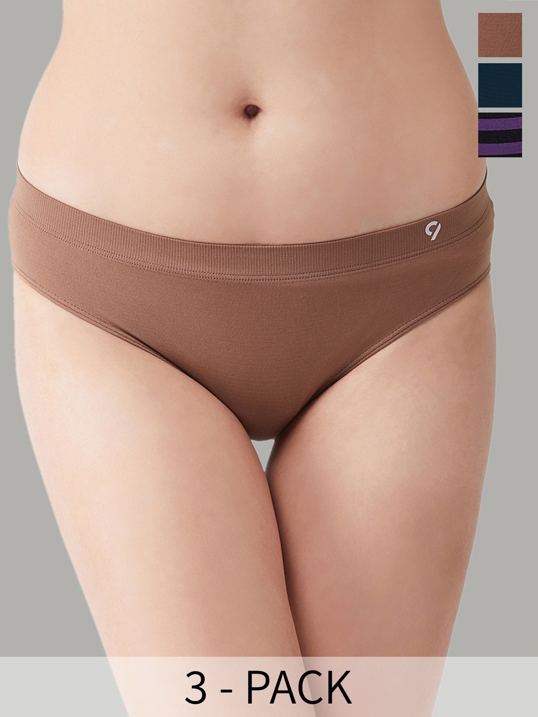 

C9 AIRWEAR Pack Of 3 Seamless Hipster Briefs, Brown