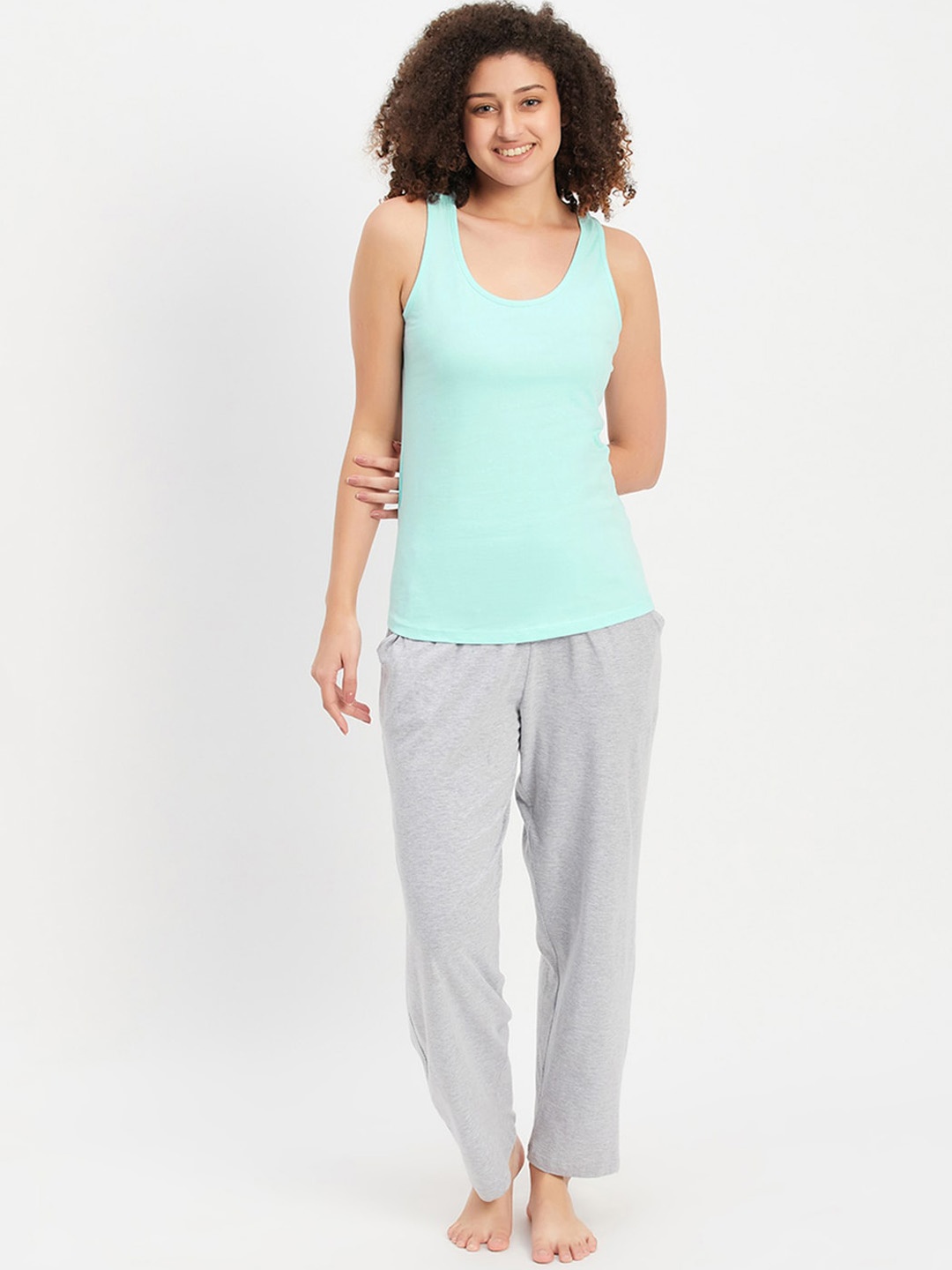 

Clovia Women Solid Night suit, Blue