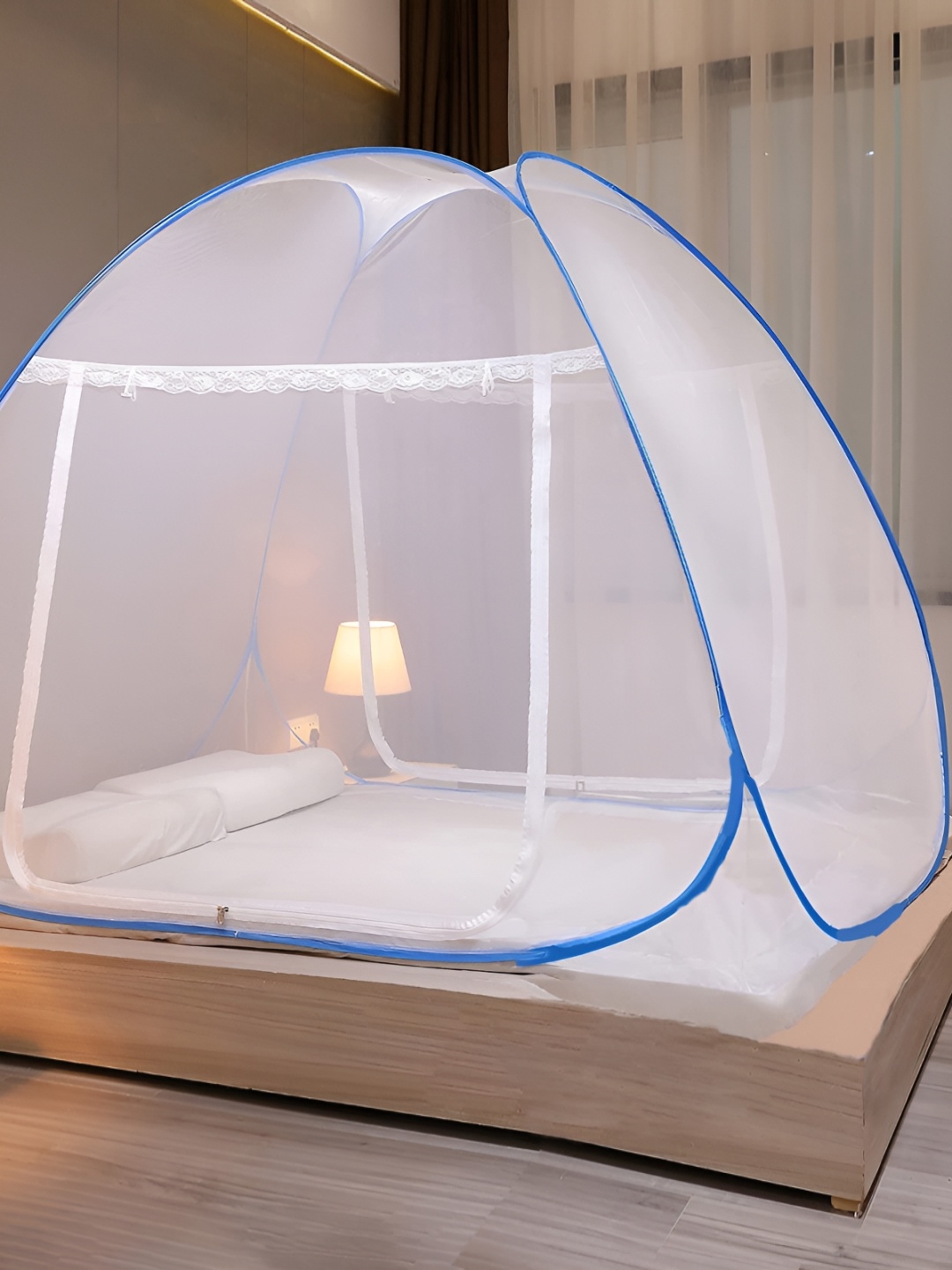 Yunik Blue & White Super King Size Hanging Mosquito Net