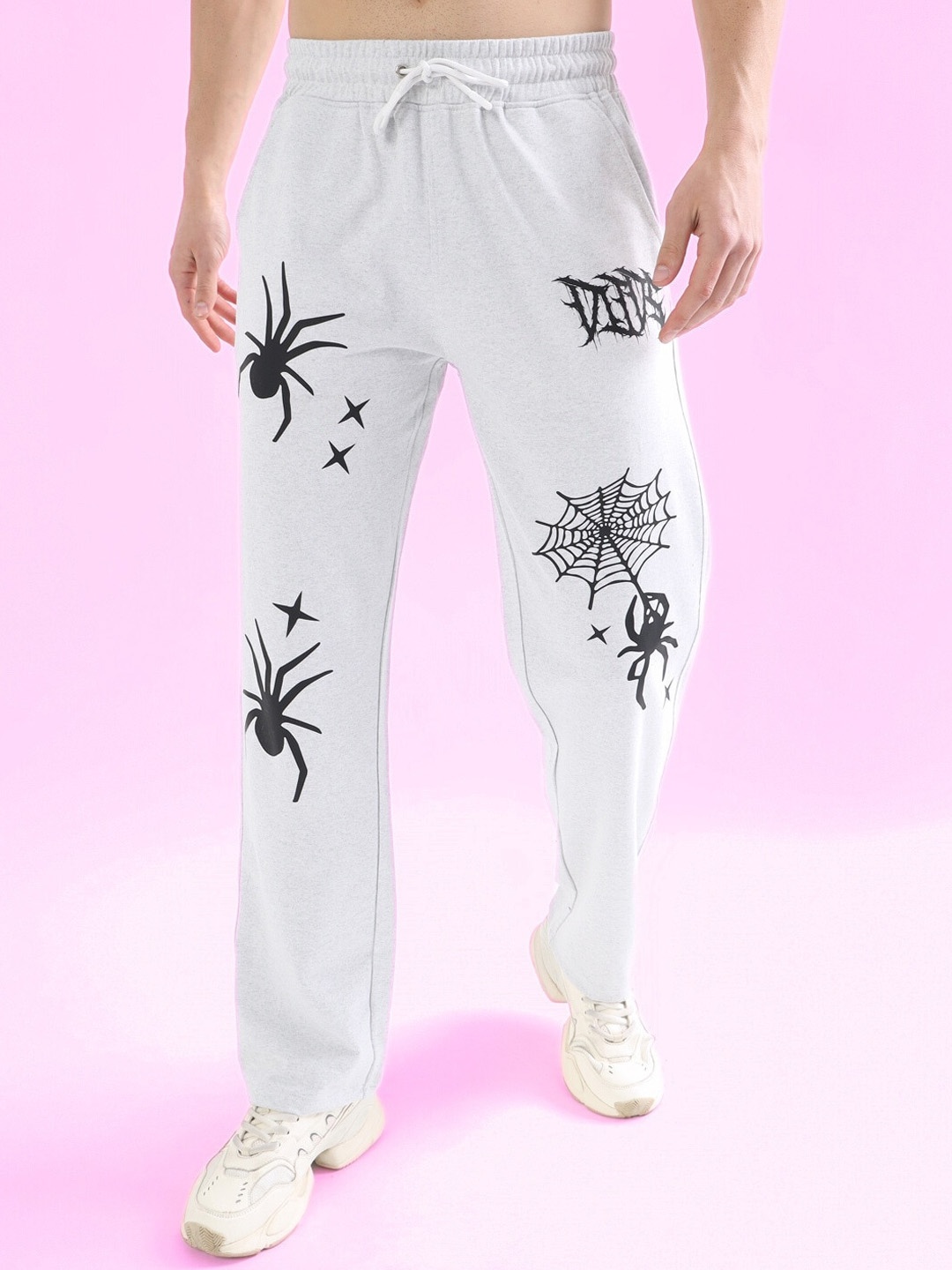 

WEARDUDS Men Self Design Cotton Relaxed Fit Track Pants, Grey