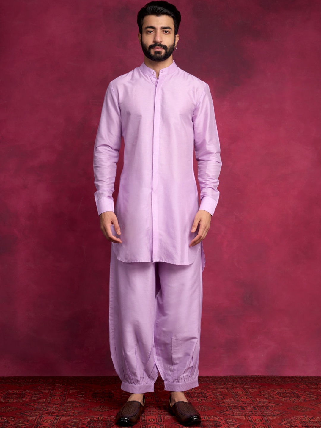 

Abhishti Men Regular Kurta with Salwar, Lavender