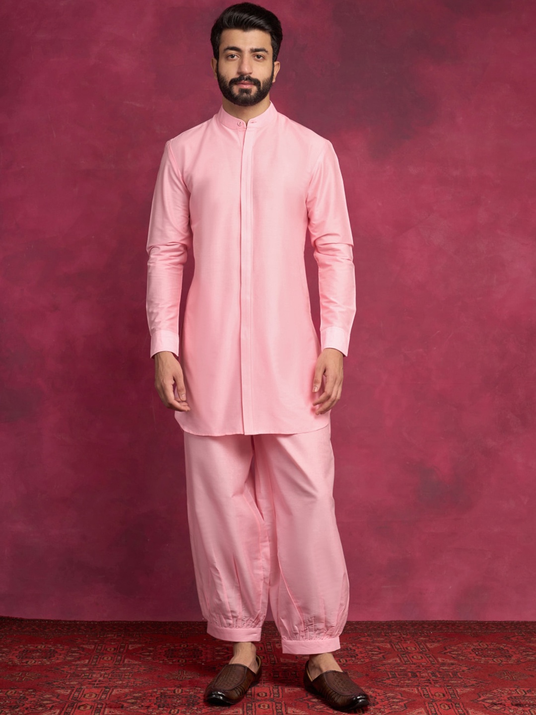 

Abhishti Cotton Angrakha A-Line Kurta, Pink