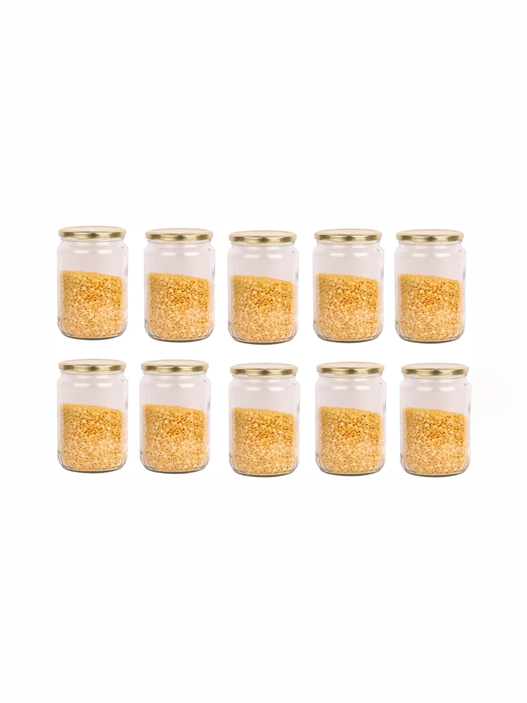 

1ST TIME Transparent & Yellow 10 Pieces Glass Containers