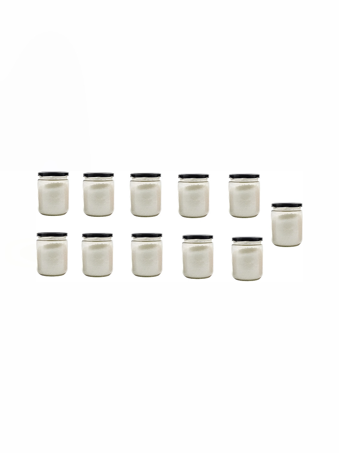 

1ST TIME Transparent & Black 11 Pieces Dishwasher Safe Glass Containers 500 ml