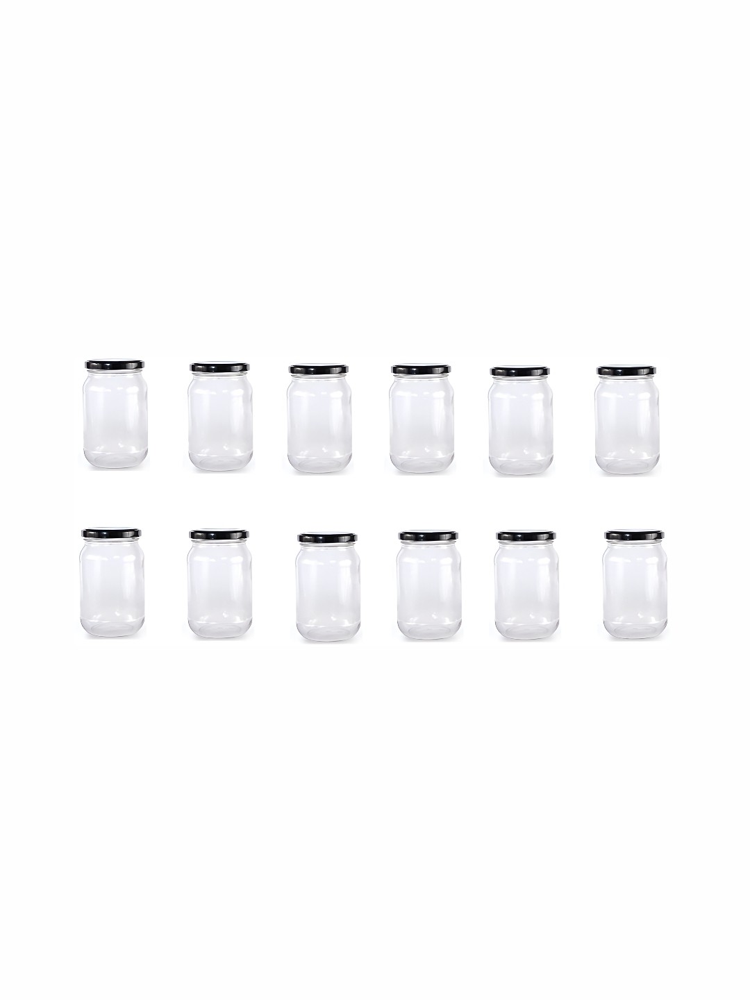 

1ST TIME 12 Pcs Transparent Glass Containers 500 ml Each