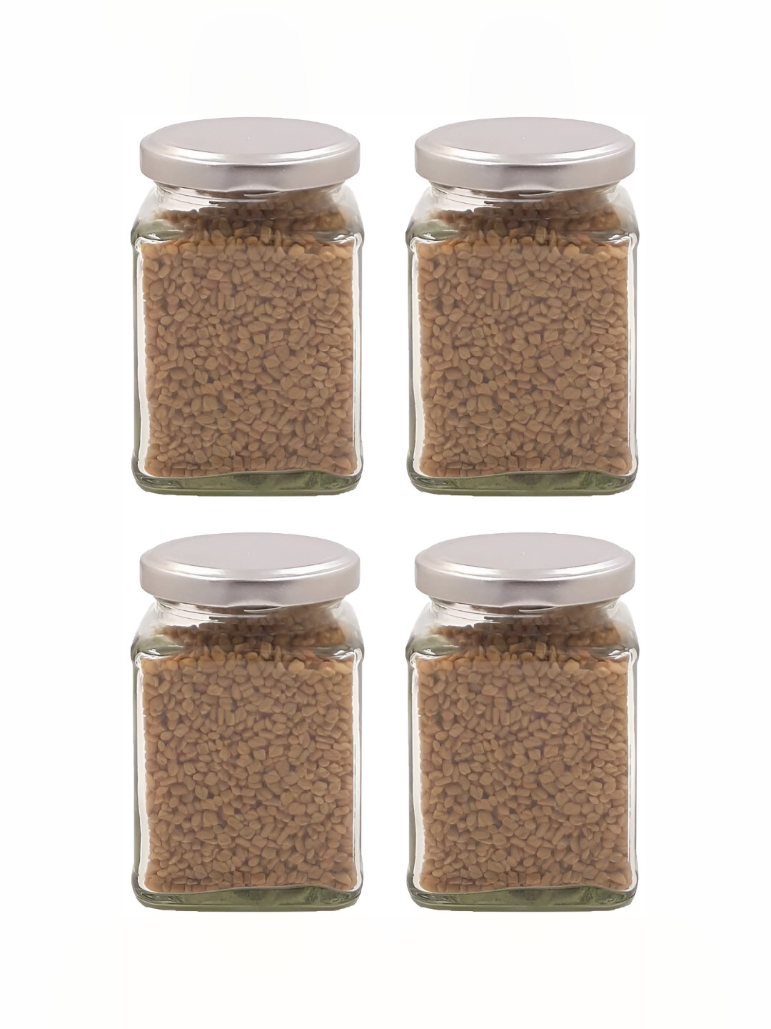 

1ST TIME 4 Pieces Transparent Glass Containers 400Ml