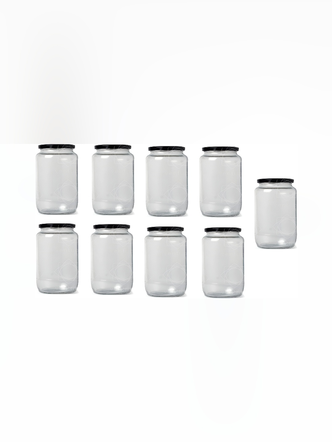

1ST TIME 9-Pcs Transparent Glass Food Container