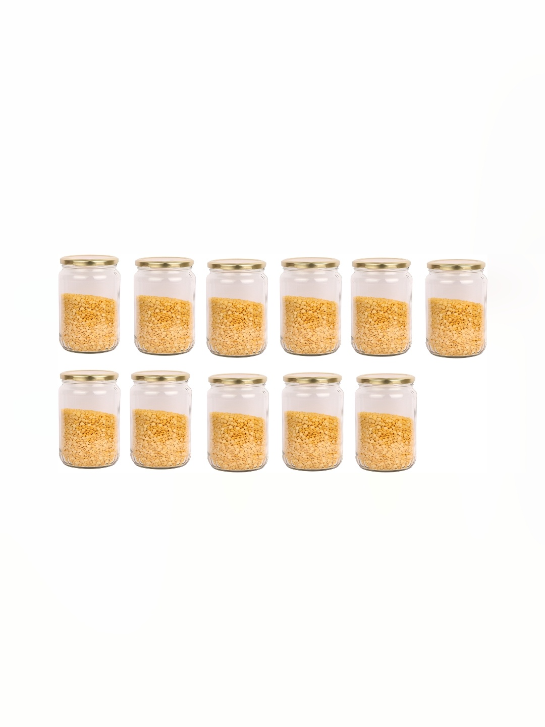 

1ST TIME Transparent & Gold toned 11 Pieces Glass Food Container