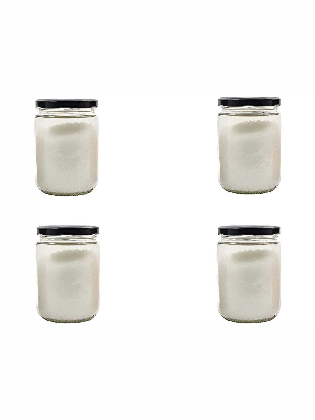 

1ST TIME Transparent & Black 4 Pcs Glass Food Container
