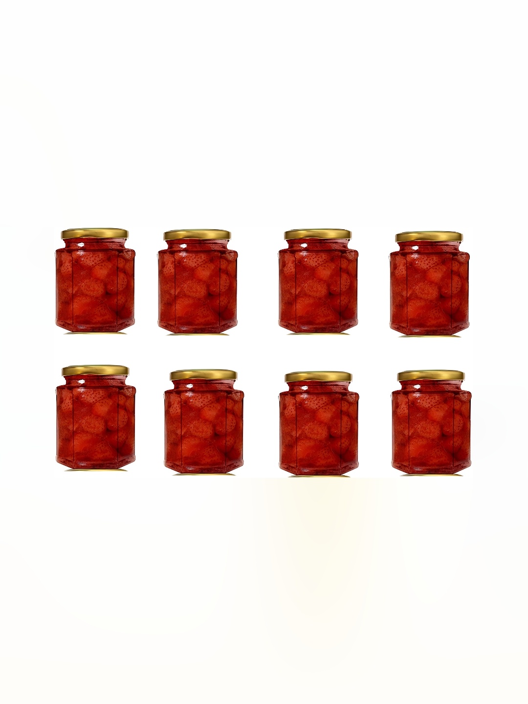 

1ST TIME Transparent & Gold Toned 8 Pieces Dishwasher Safe Glass Containers 500 ml