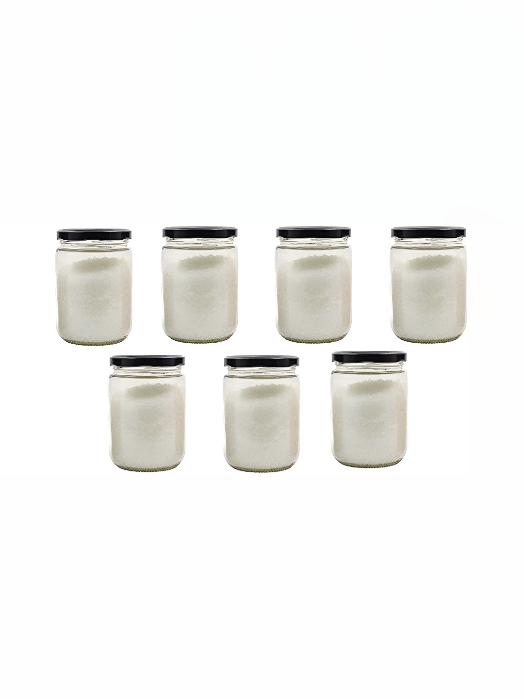 

1ST TIME Transparent & Black 7 Pieces Dishwasher Safe Glass Containers 500 ml