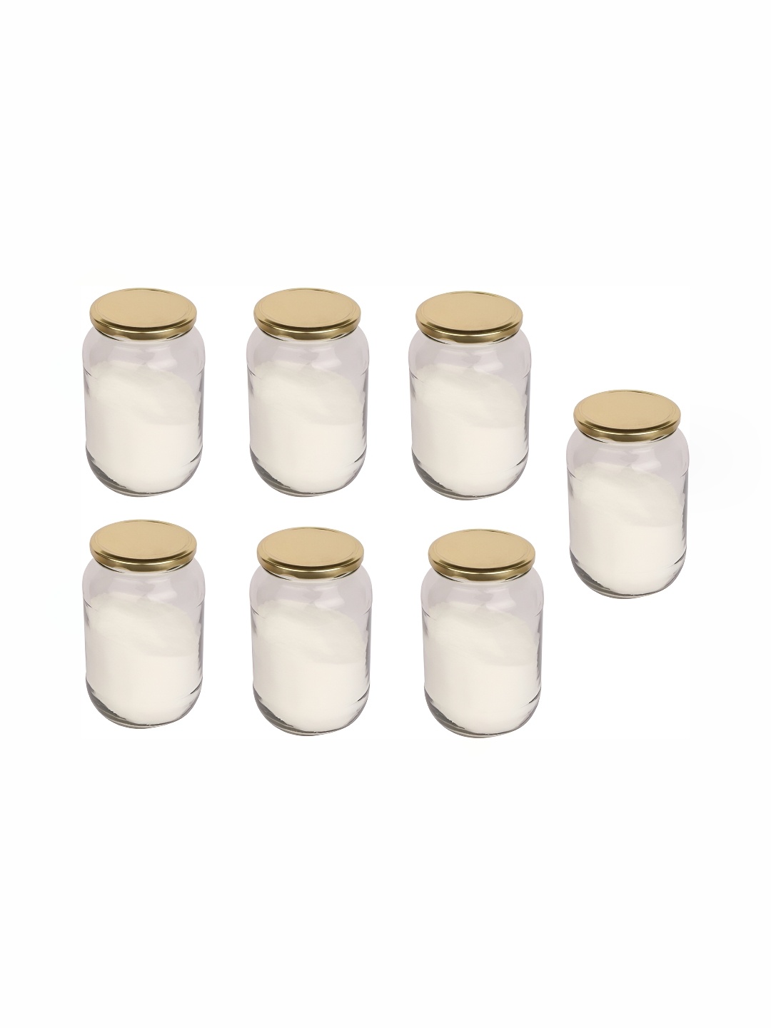 1ST TIME Transparent 7 Pieces Glass Container With Lid 350 ml Each